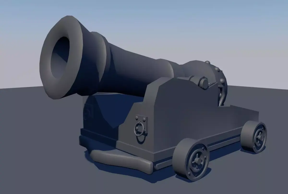 Cannon Free low-poly 3D model order