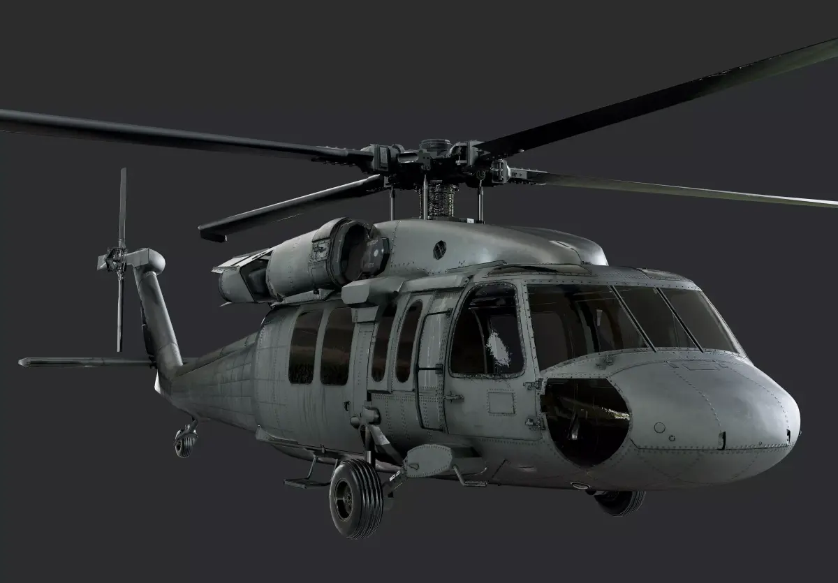 Sikorsky UH60 Black Hawk Helicopter EXTERIOR and INTERIOR 3D model