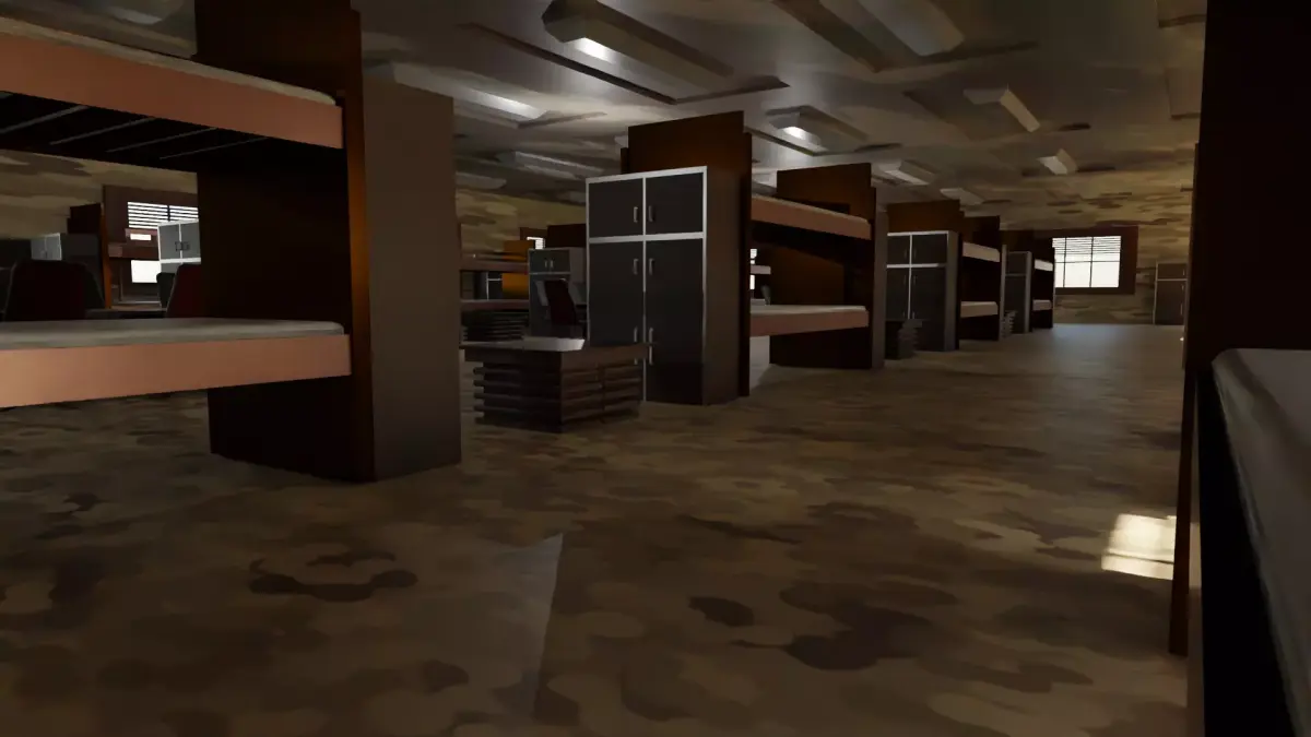 Military Dormitory Low-poly 3D model