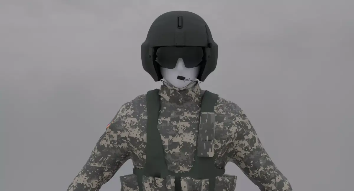 Black Hawk Helicopter Pilot Low-poly 3D model