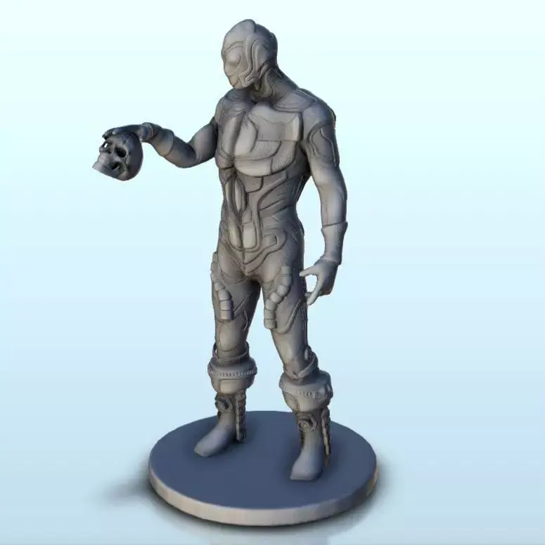 Alien soldier with light armour and skull 6 - Future Sci-Fi SF P 3D print model purchase