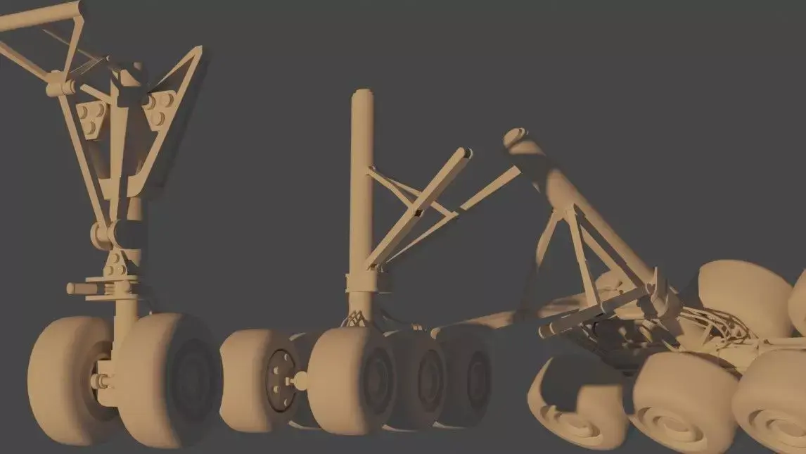 Airbus A350-1000 Landing Gears 3D model