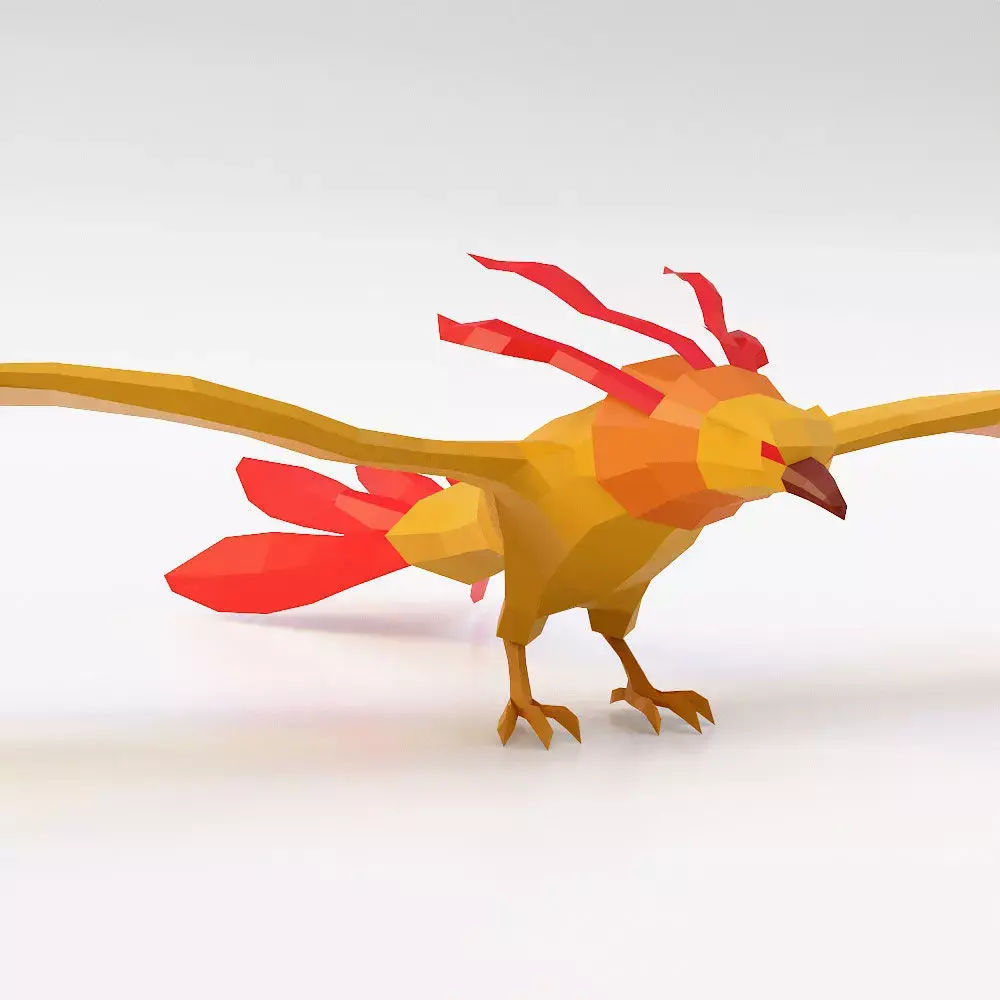 Phoenix bird low poly 3d model  Low-poly 3D model