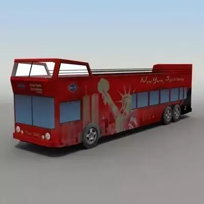 NYC Tour Bus Low-poly 3D model