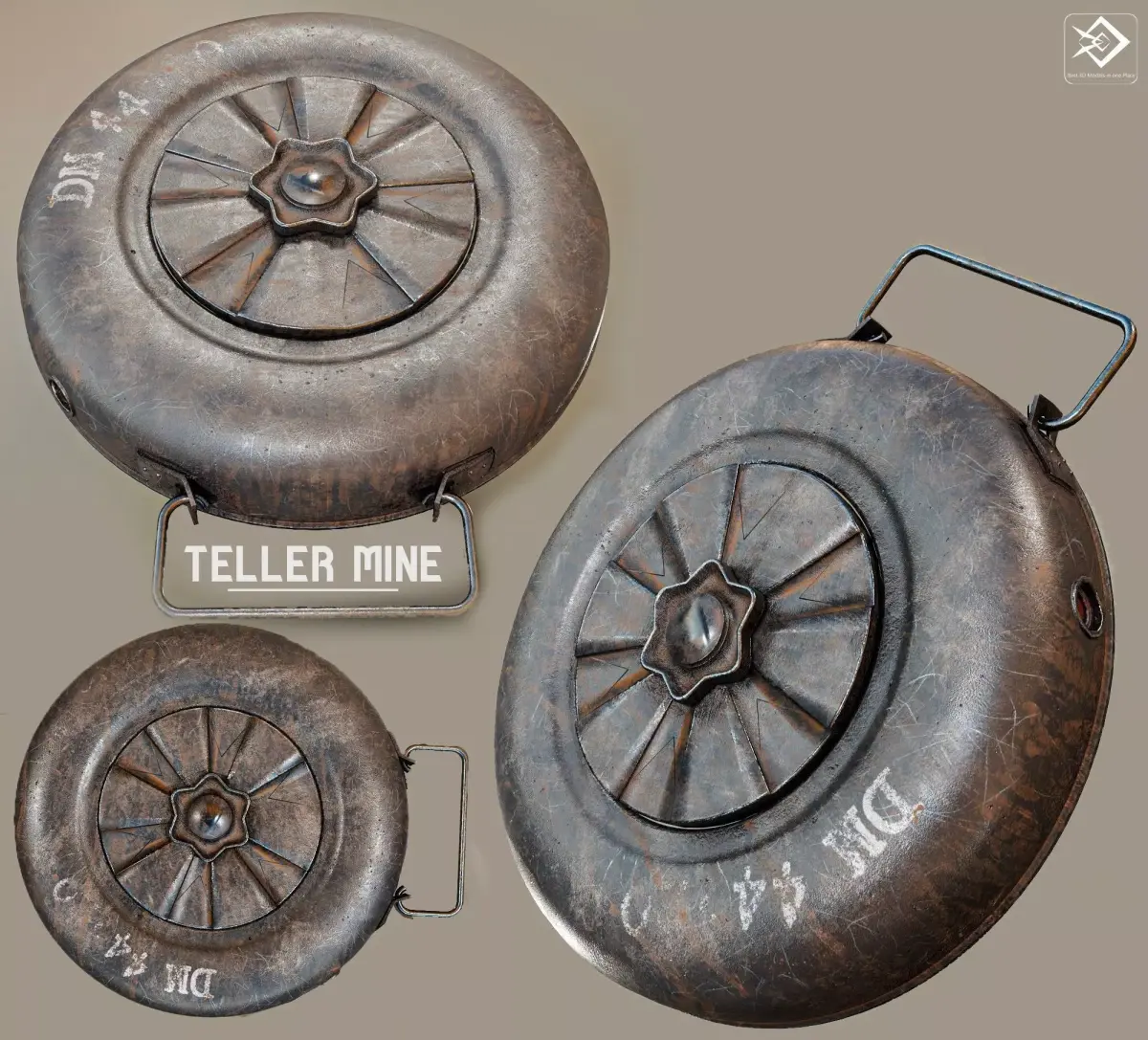 teller mine Low-poly 3D model