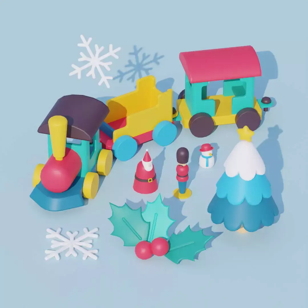 Stylized Cartoon Christmas Collection 3D model