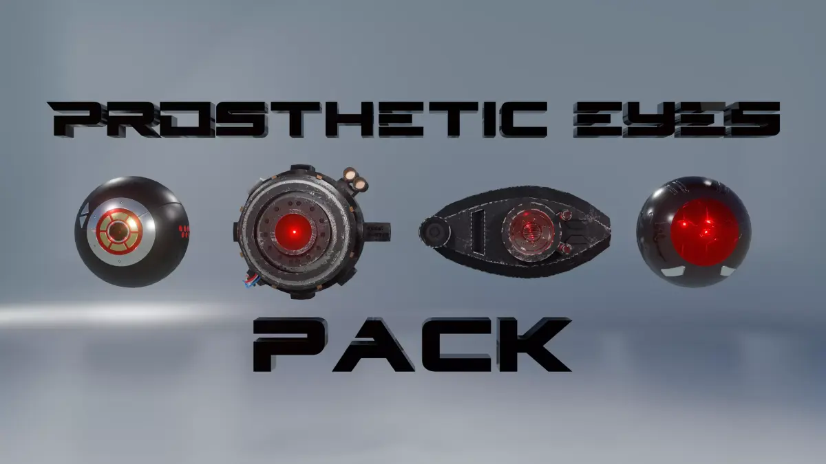 Prosthetic eyes pack Low-poly 3D model