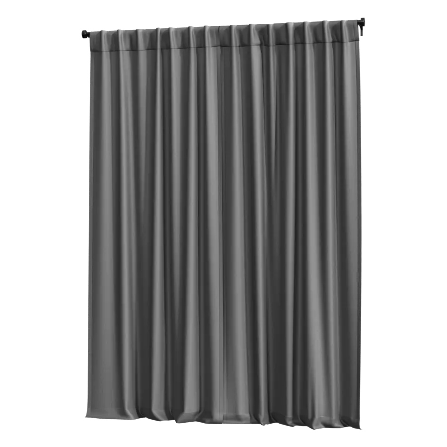 Closed Back Tab Curtain Model, Grey 
