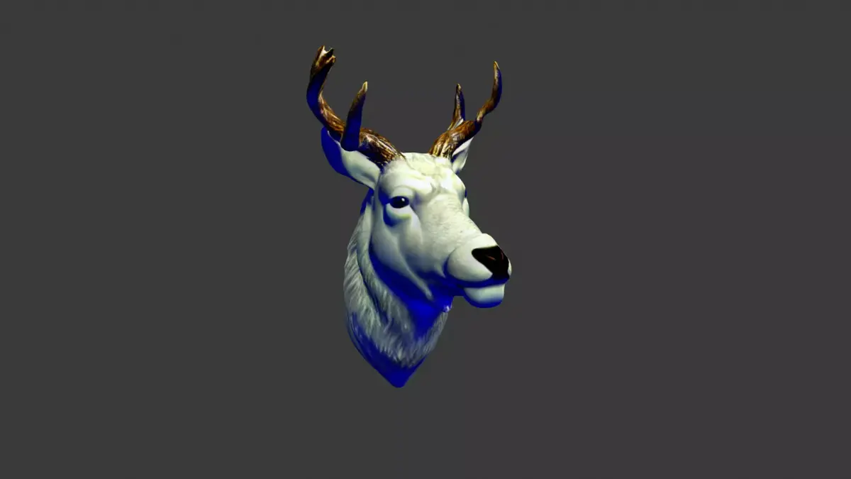 Deer Animal Head Low-poly 3D model 10