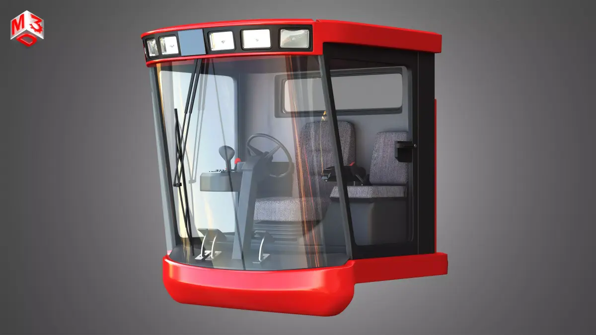 Driving Cabin - Case-1688 Combine Harvester 3D model