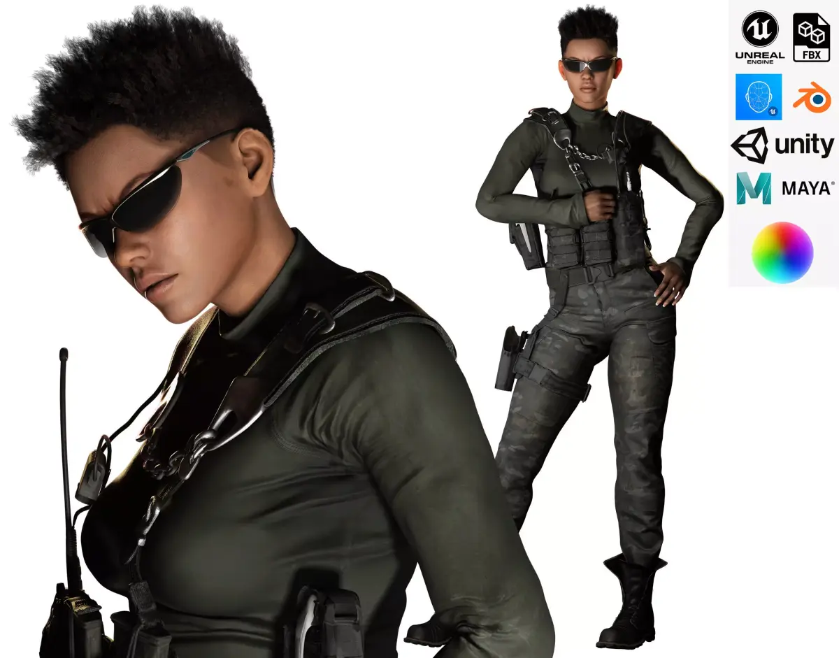 Raven Steele -Warrior Queen of the Frontlin Low-poly 3D model