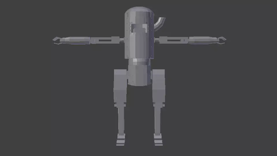 Bipedal Steampunk Mech Mesh and Rig Low-poly 3D model