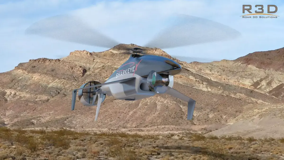 Sharkeye X Unmanned Helicopter Low-poly 3D model