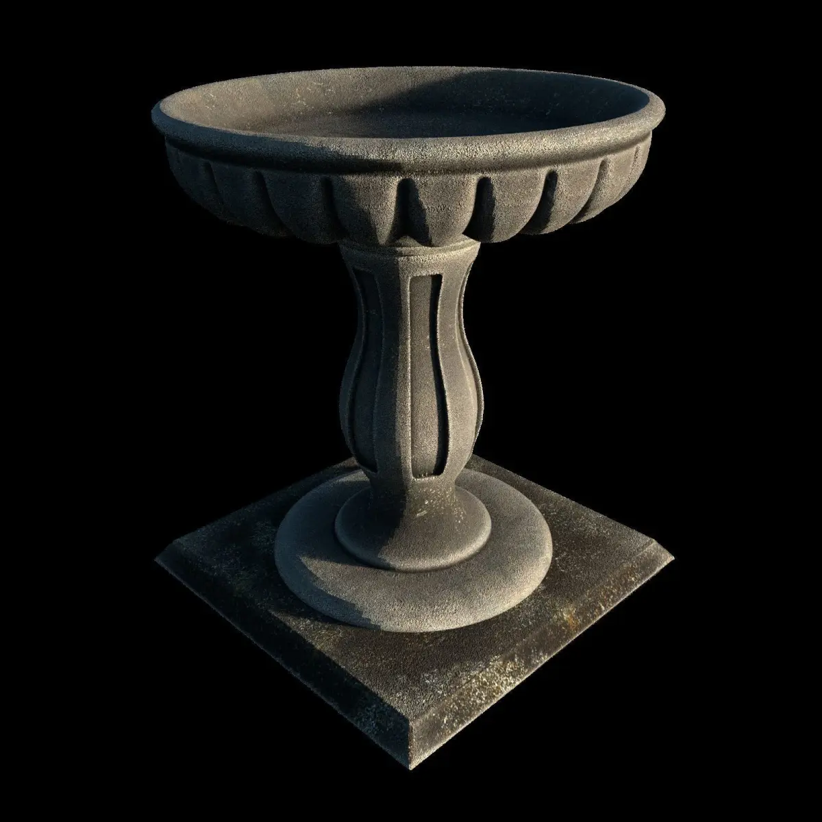Fluted Bird Bath 3D model