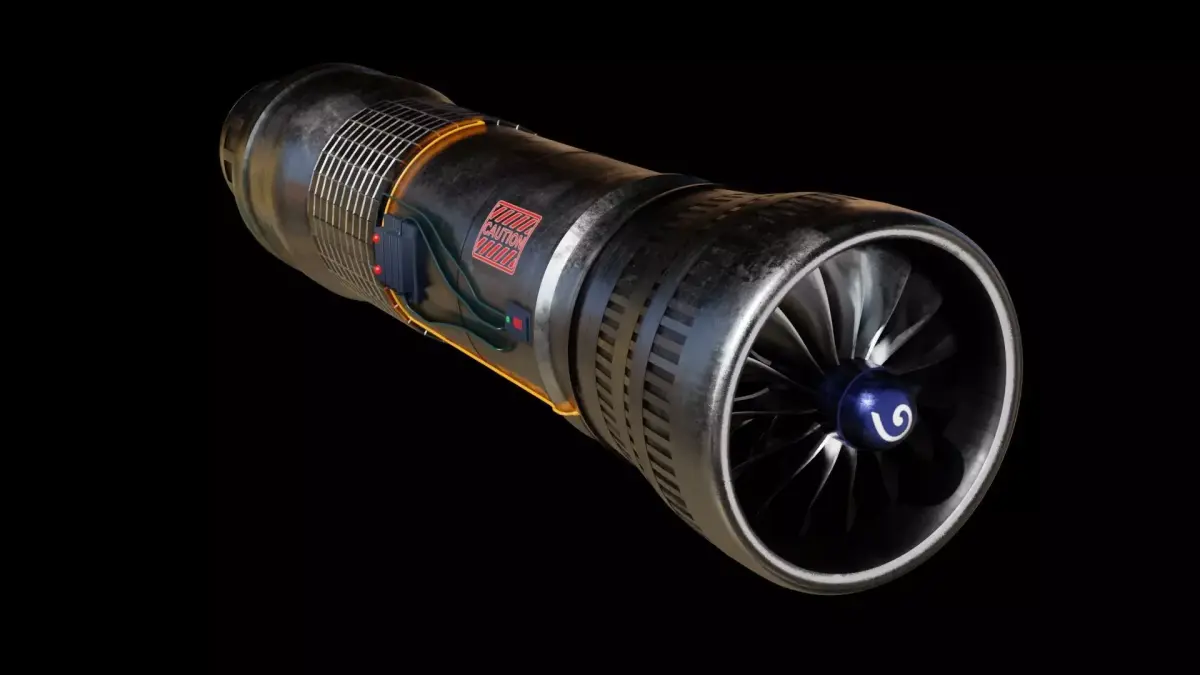 Turbine 3D model jet engine Low-poly 3D model