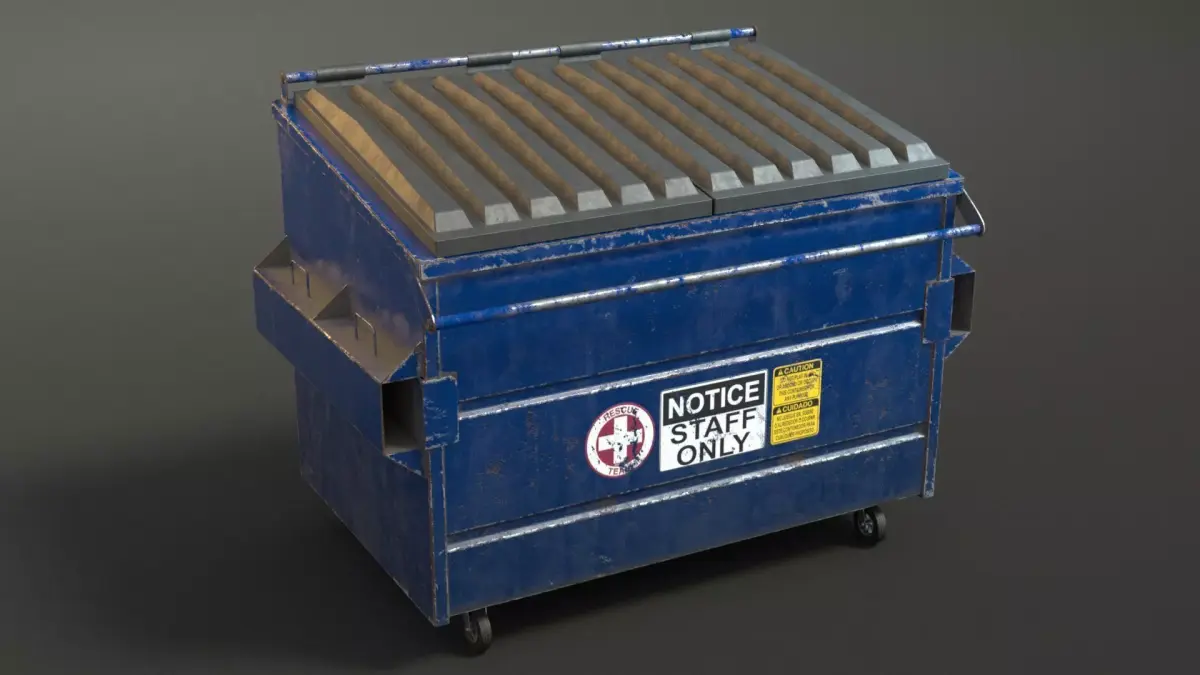 Old Dumpster Low-poly 3D model purchase