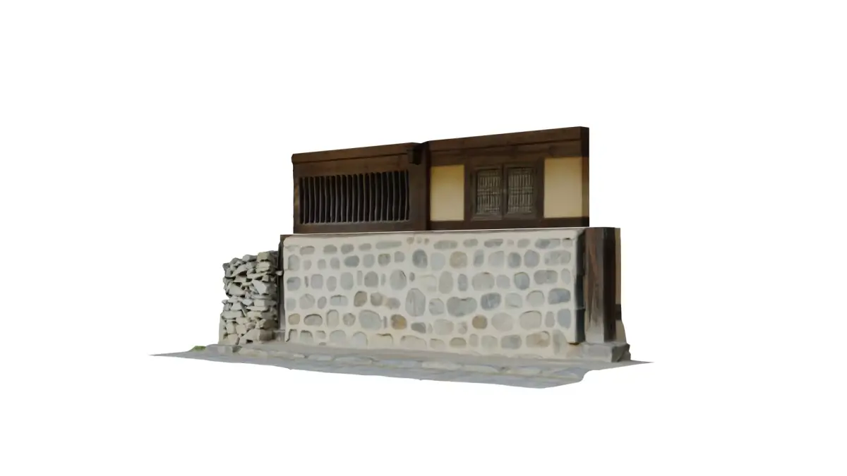 Korean traditional tile-roofed house 3D model