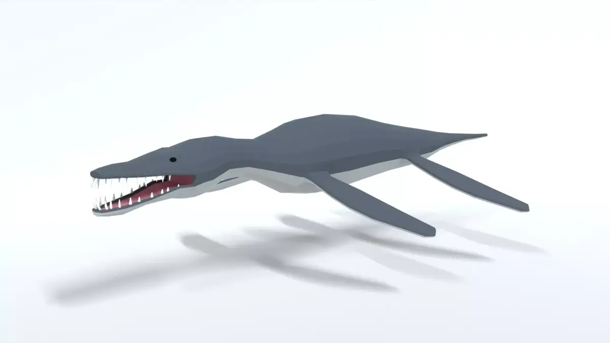 Low Poly Cartoon Liopleurodon Low-poly 3D model