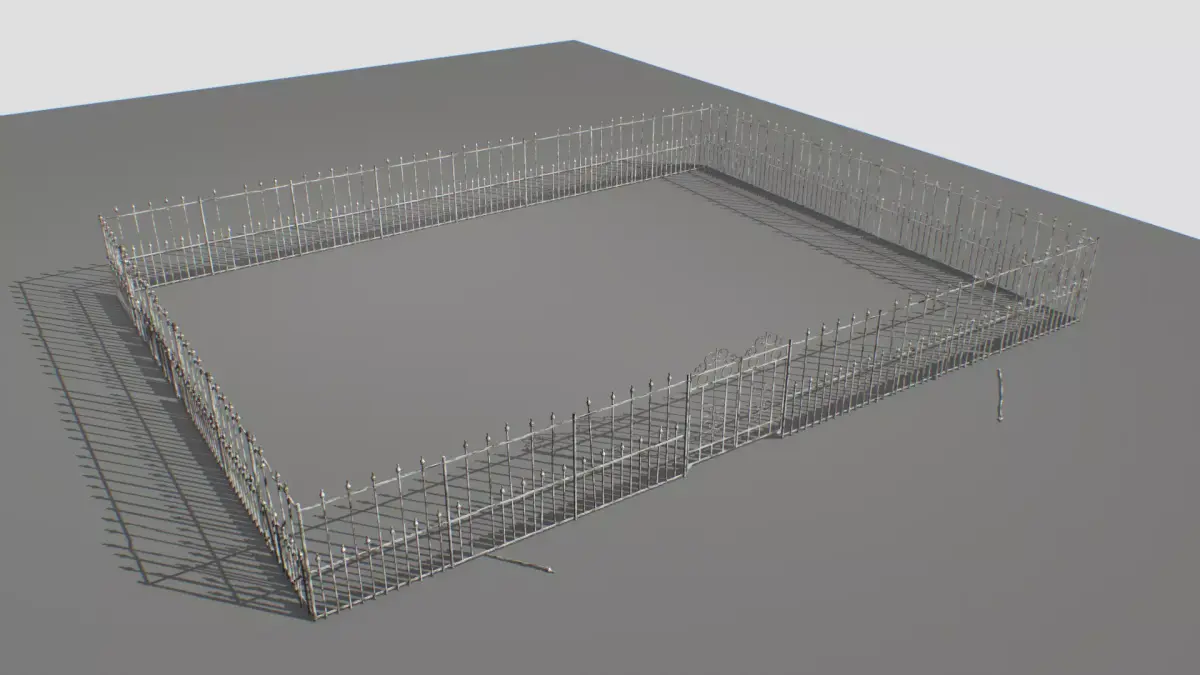 Railing Fence pack 4 Low-poly 3D model