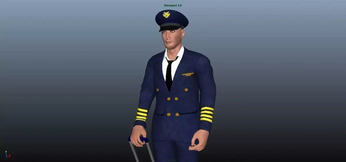 Pilot - Animated Low-poly 3D model