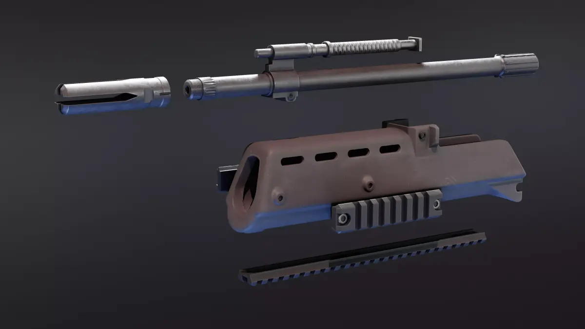 G36 Medium length Handguard Low-poly 3D model