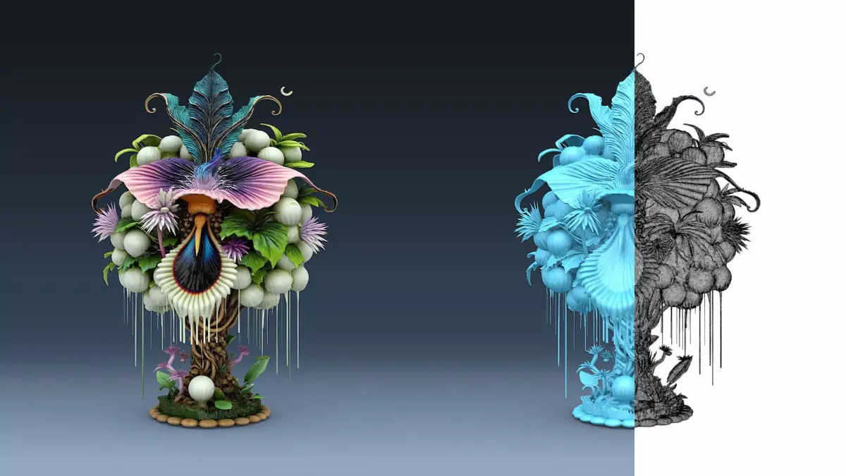 Exotic Colorful Plants - High-Poly Resolution Part 4 3D model