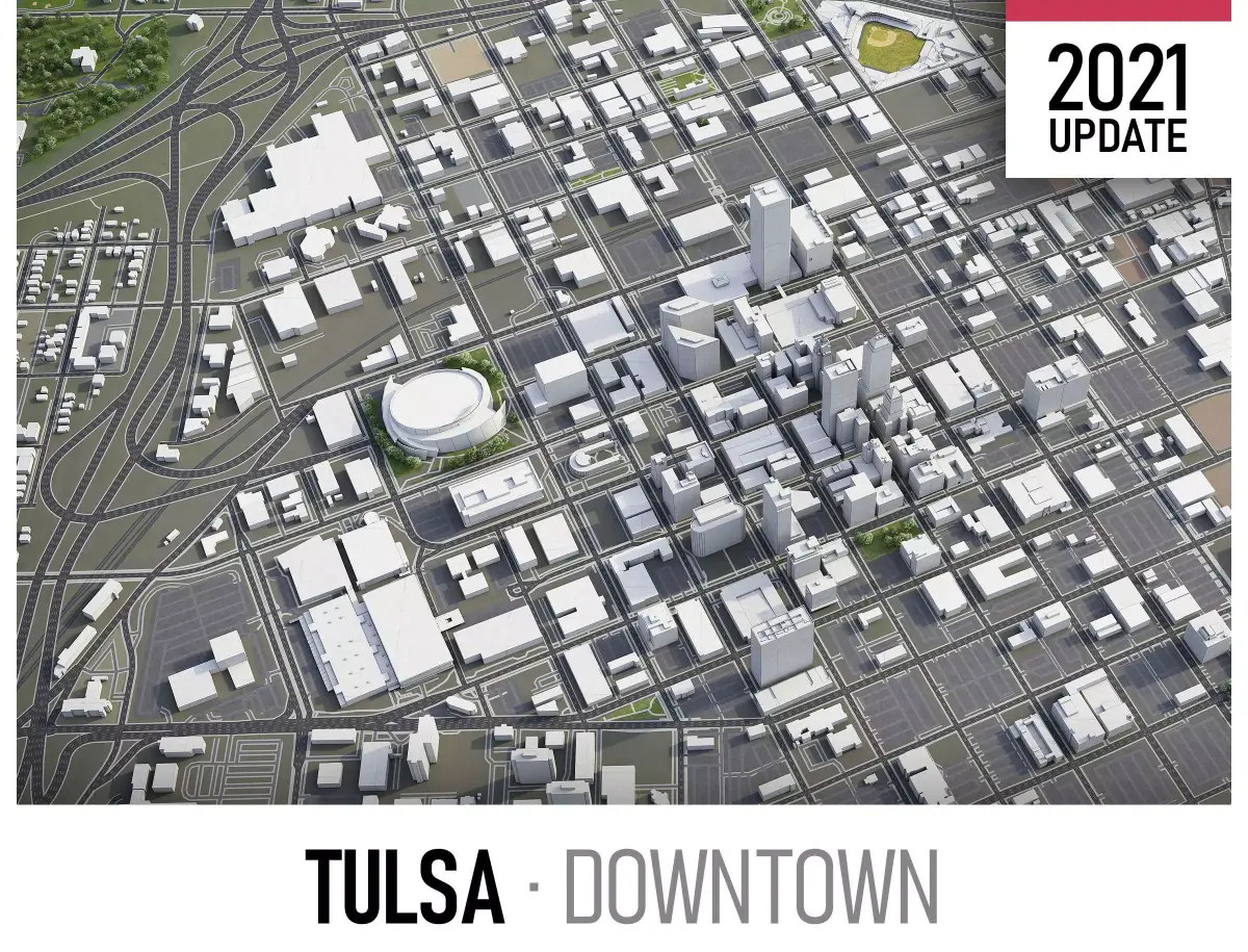 Tulsa Low-poly 3D model