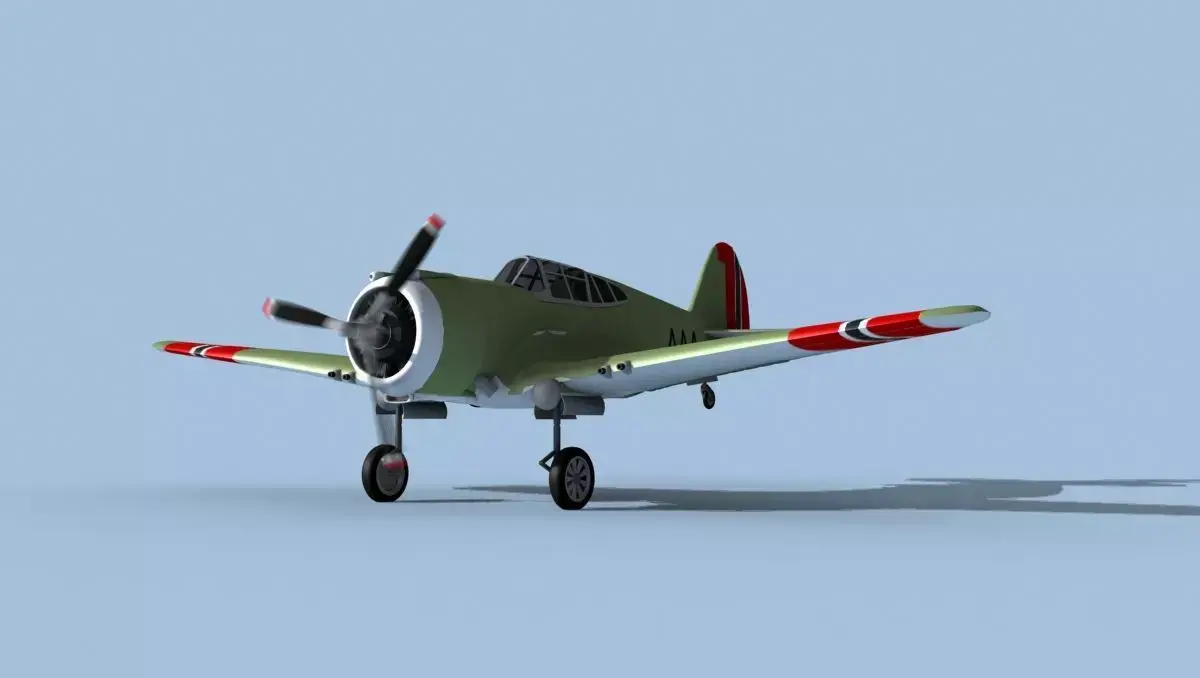 Curtiss H-75C Mohawk V16 Norway 3D model
