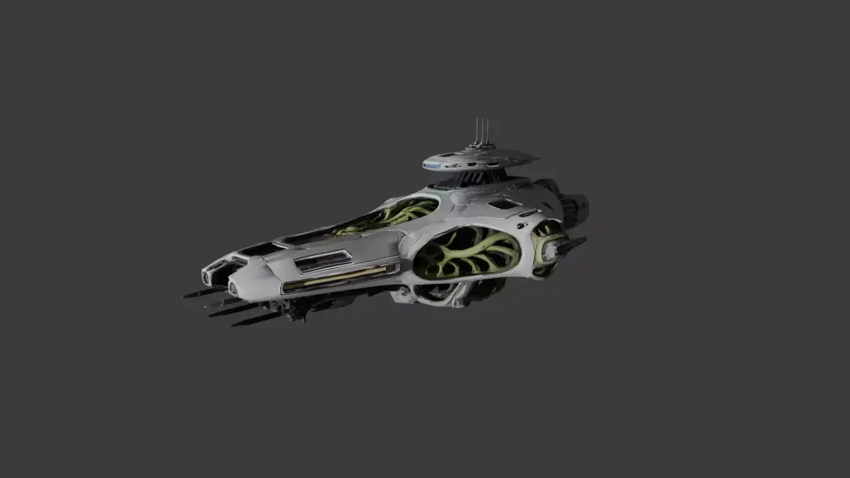 Organic Sci-Fi Starship 3D Model 3D model