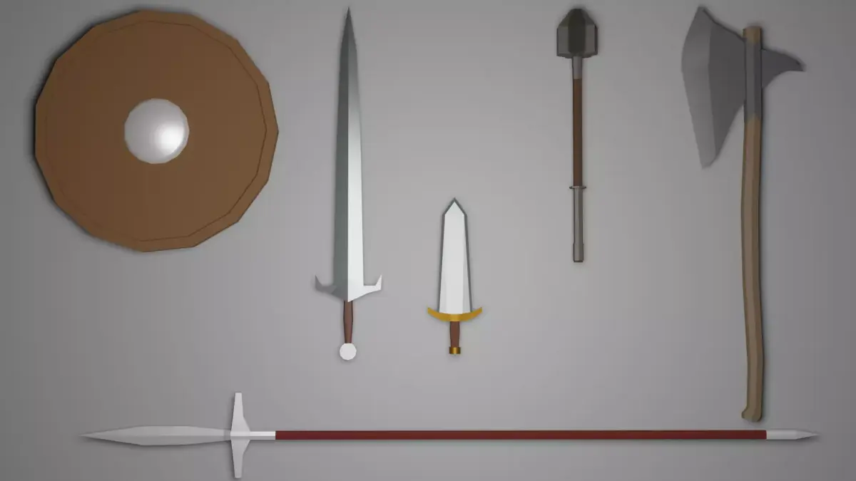 weaponry pack  Low-poly 3D model