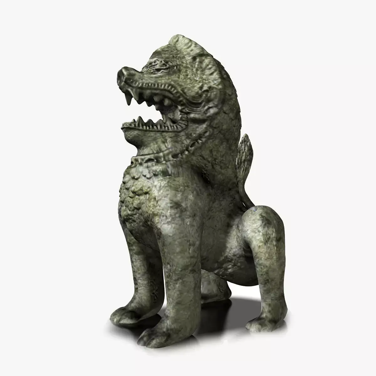 Cambodian stone lion Low-poly 3D model