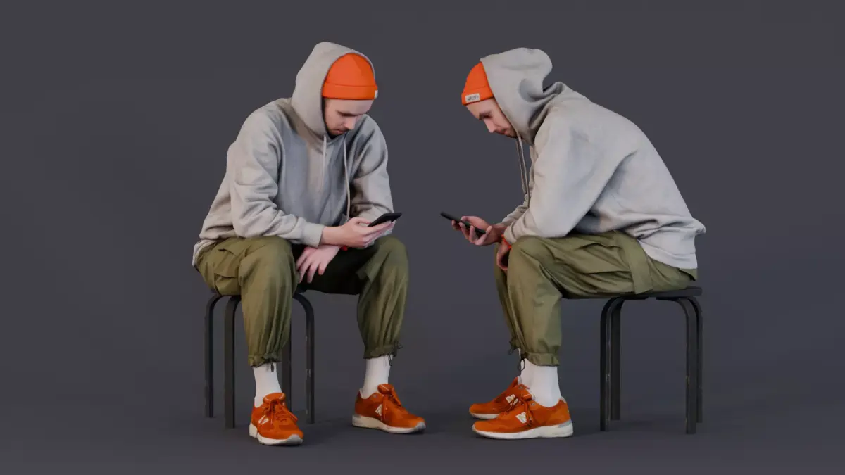 Reader in the Subway 3D model