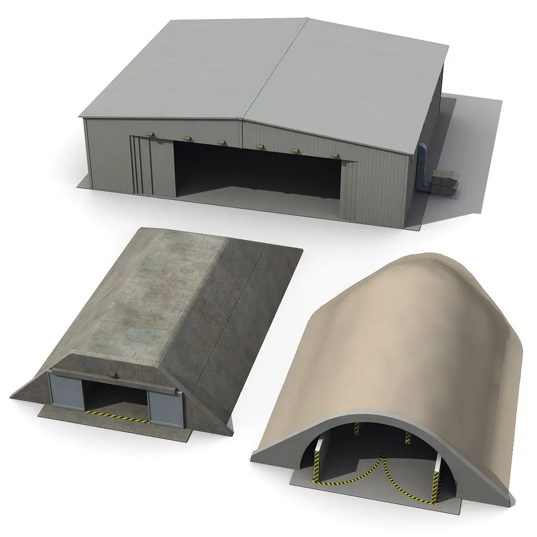 Hangar and Bunker Collection 3D model