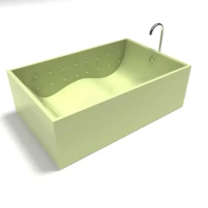 Modern Green Contoured Bathtub With Whirlpool Jets 3D model
