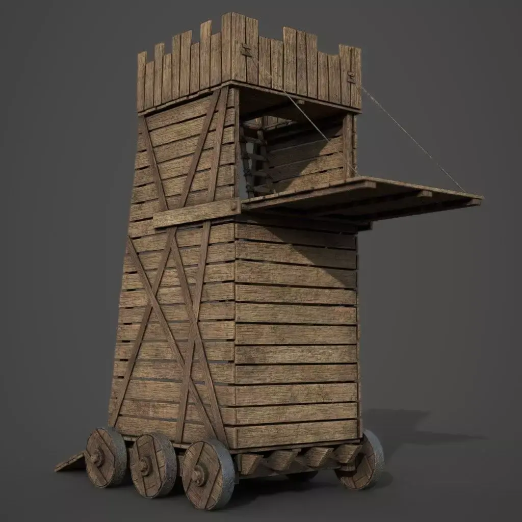 Medieval Siege Tower Low-poly 3D model