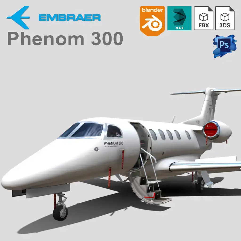 Embraer Phenom 300 Low-poly 3D model purchase