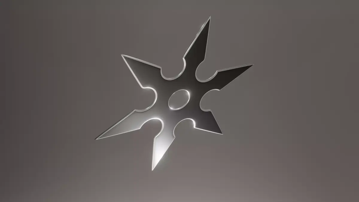 Shuriken ninja star 3 model Low-poly 3D model