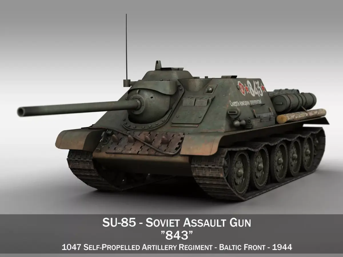 SU-85 - 843 - Soviet Self-Propelled Gun  3D model