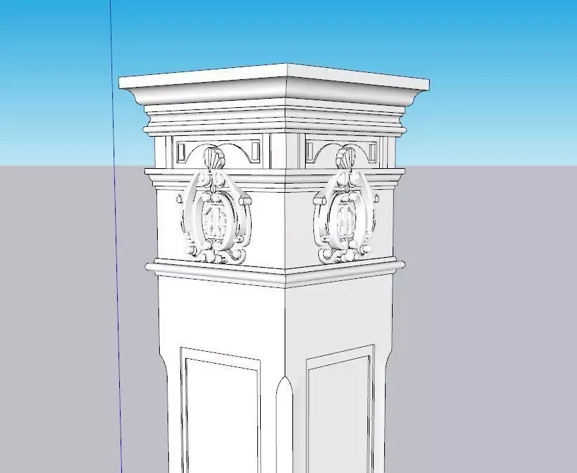 indian jodhpuri stone piller column Low-poly 3D model purchase