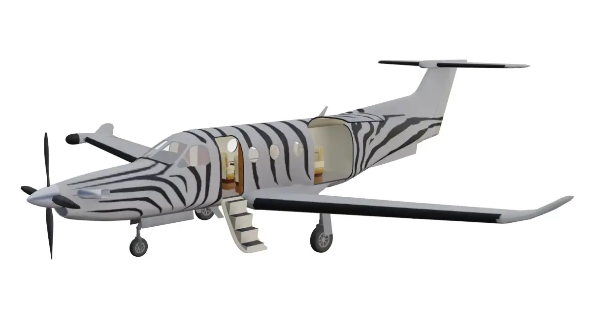Pilatus PC-12 Low-poly 3D model