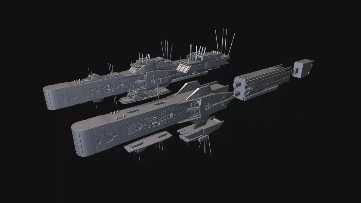 Hyperion Warship Cannon Galactic Heroes - Lowpoly -3D Printing  3D print model