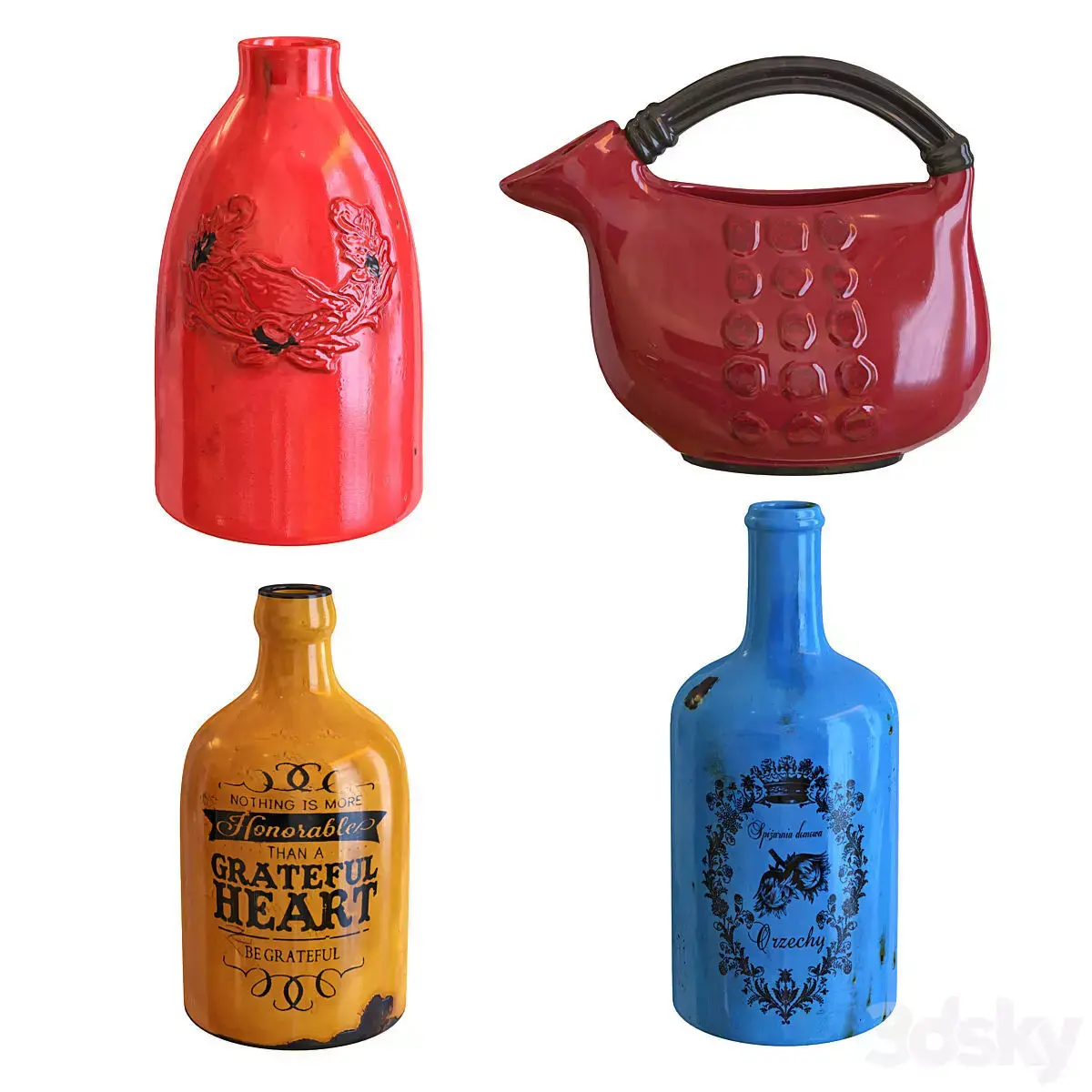 Crestview Accessories Vases Set Low-poly 3D model