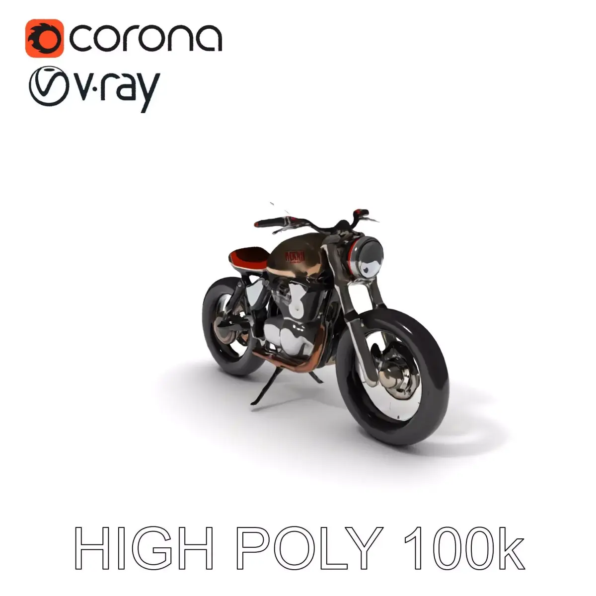 Classic Motorcycle Model Pack with PBR Textures Low-poly 3D model