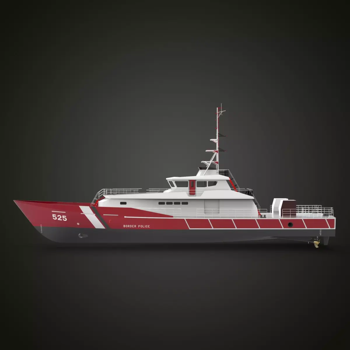 Fast Patrol Boat 30 Meters Low-poly 3D model