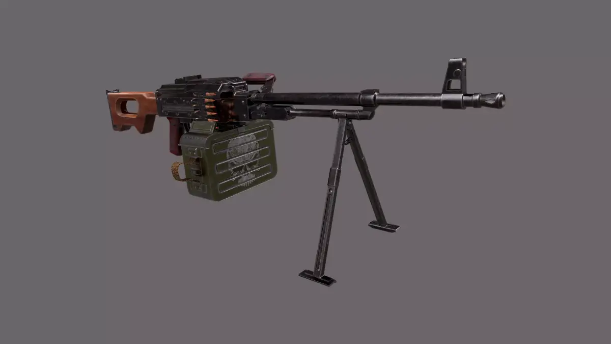 PKM Machine Gun Low-poly 3D model