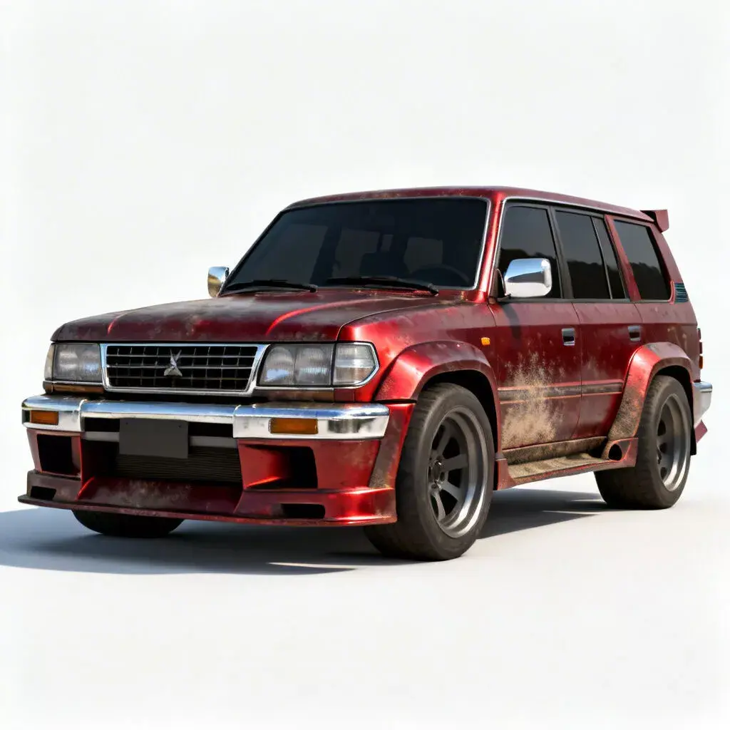 Weathered Custom Widebody Classic SUV 3D Model Low-poly 3D model