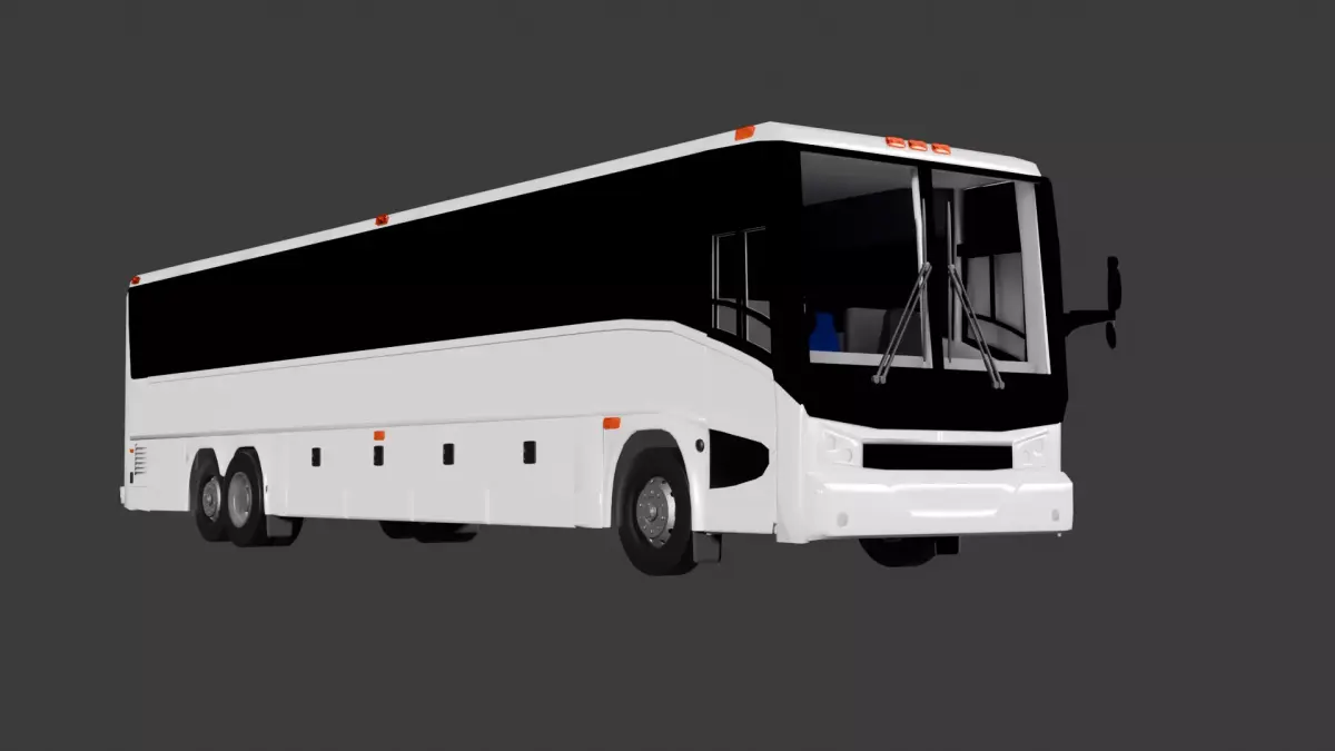 Charter Bus 3D Model 3D model