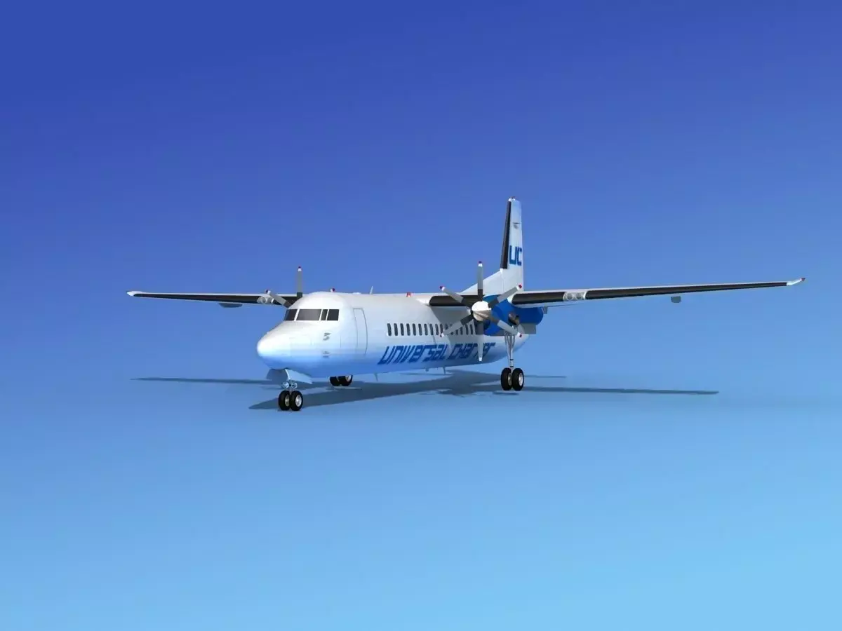 Fokker 50 Universal Charter 3D model