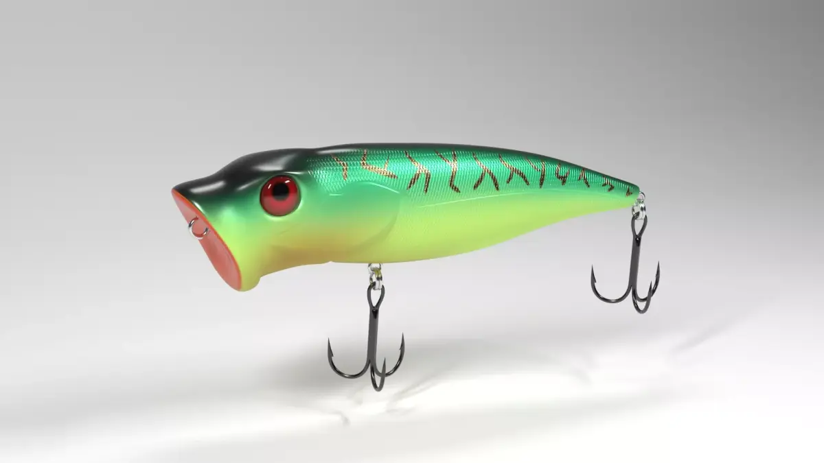 hard lure - colorful popper 3D model