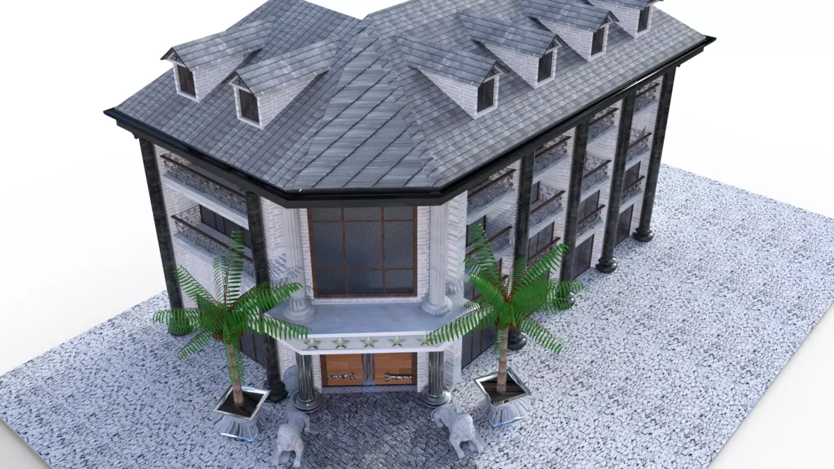 Exotic hotel 3D model